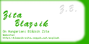 zita blazsik business card
