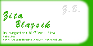 zita blazsik business card